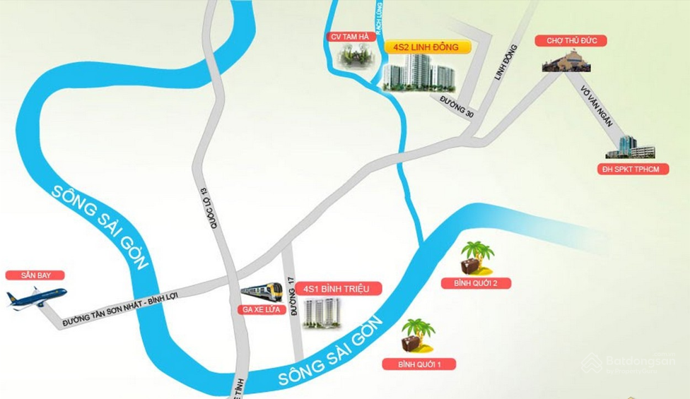 Mặt bằng 4S Riverside Garden Bình Triệu